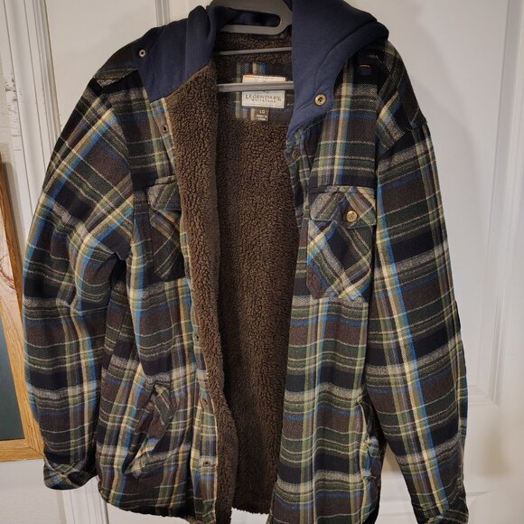 Legendary Men's Camp Night Berber Lined Hooded Flannel Shirtket - Picture 16 of 16